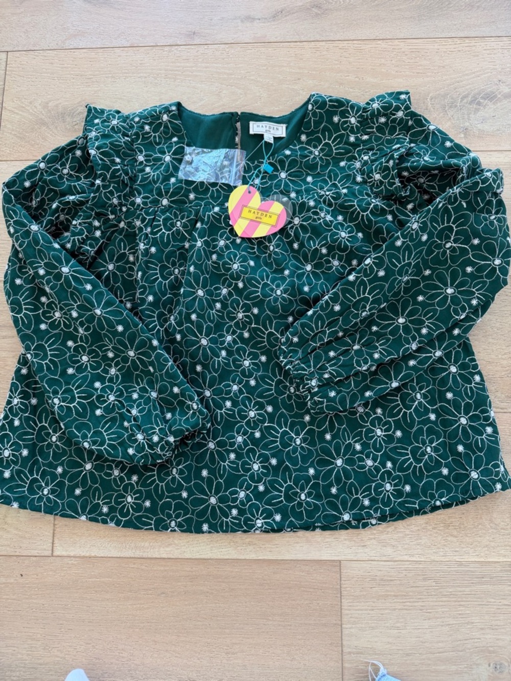 Hayden Emerald Green Floral embroidered  Top